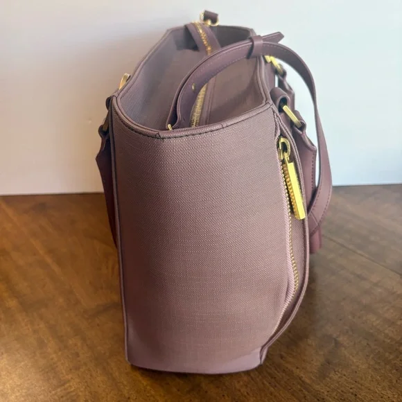 Dagne Dover Midi Tote Light Purple with gold accents cl - Picture 3 of 16